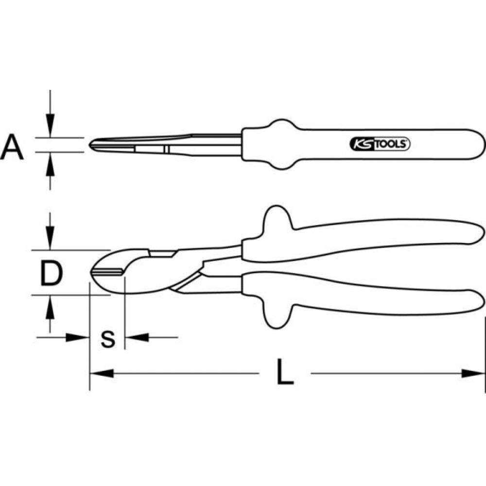 Pince coupante diagonale KS Tools 117.1283 pour fils épais et durs