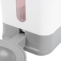 Vista 5 de POCREATION Jaula dispensadora automática de agua para mascotas, 1.5L, diseño de boca mojada, transparente con mecanismo de alimentación automática