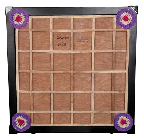 Carrom Board Preciso 20mm con Fichas y Polvo, 4 Jugadores miniatura 2