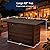 43" Propane Fire Pit Table, Patio Dining Fire Pit Table, 50,000BTU CSA Certified, Tile, Aluminum, & Wicker Details, with Lid&Wind Guard, Outdoor Fire Pit Accessories Included, for Garden, Yard