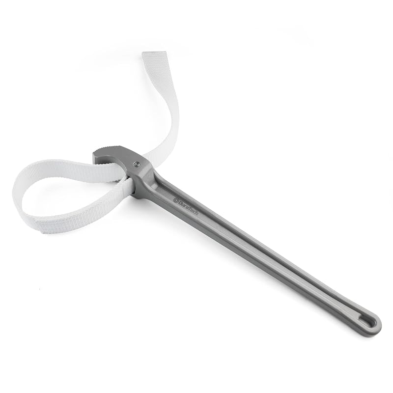 Chave de cinta ajustável DURATECH com cabo de 45,7 cm, cinta de nylon de 73,7 cm, cinza
