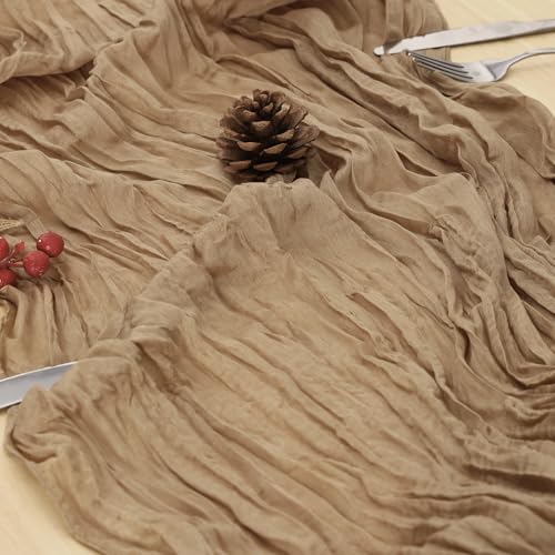 8 Pack Nude Cheesecloth Table Runner 120 Inch Boho Wedding Decor by Fixwal - Used condition - Image 6