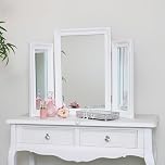 Melody Maison Ornate White Vintage Triple Dressing Table Mirror 55cm x 74cm