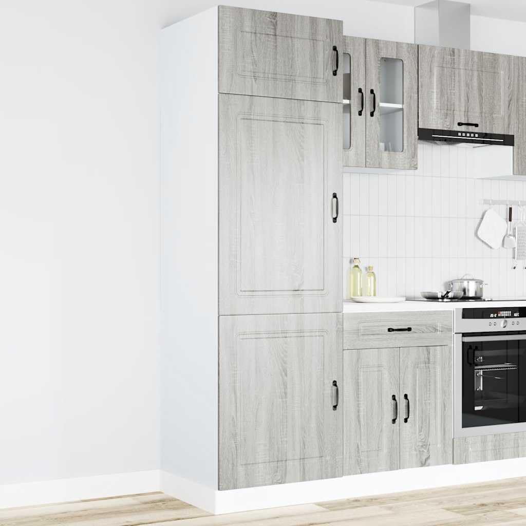 VidaXL Meuble bas pour évier Kalmar sonoma gris bois d'ingénierie, meuble bas de cuisine, meuble bas de cuisine avec porte 853443 - Maison