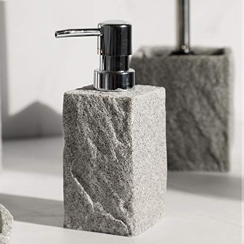 Ensemble salle de bain 3 pièces gris, distributeur savon Zhanwang
