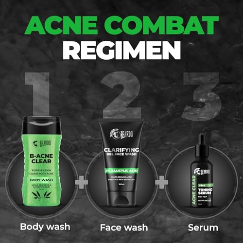 Image of Beardo Clarifying Gel Face Wash for Men with Salicylic Acid | Anti Acne & Oil Control | Unclogs Pores, Reduces Blackheads, Gentle Daily Cleanser for Oily & Acne-Prone Skin - 100ml