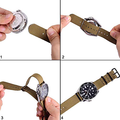 Ritche Christmas Stocking Stuffers 4Pc 18Mm Nylon Strap Nylon Watch Band Compatible With Seiko 5 Watch For Men Women (4 Packs) #TOP5