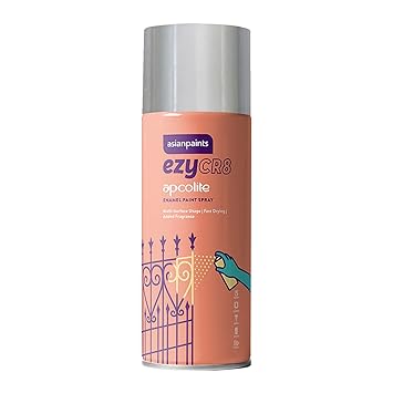 Asian Paints ezyCR8 Multi-Surface DIY Apcolite Enamel Spray Paint for Metal Wood Wall Silver 125 g (200ml) Can