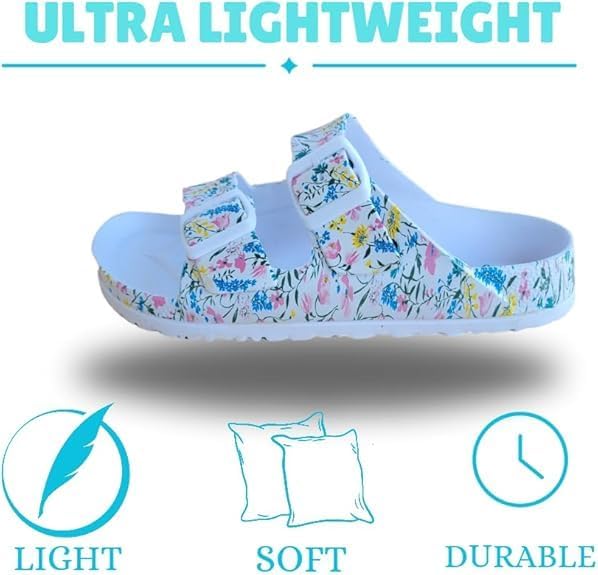 Magiko Women Slip-On Casual Slides Sandals EVA Double Buckle Adjustable Comfortable Light Weight Slides - Image 2