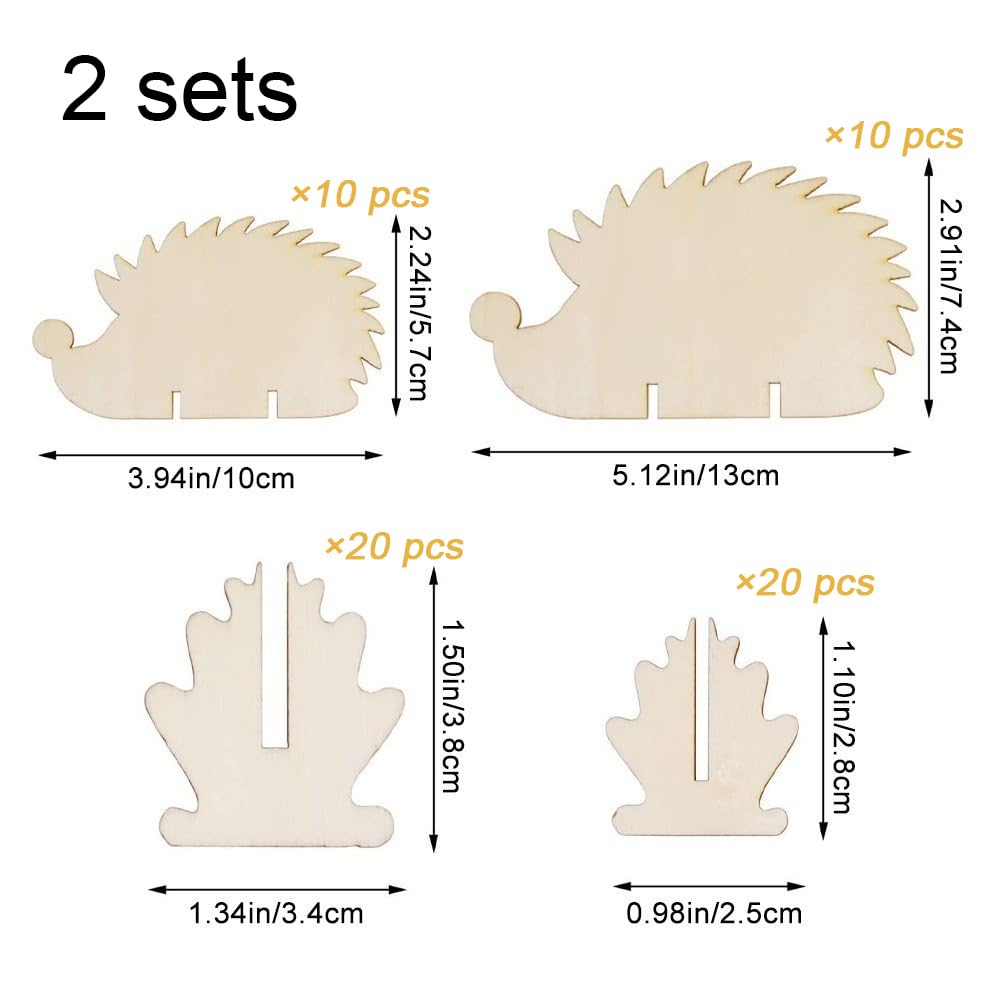 LALAFINA Holzscheiben Igel-Form - Leere Holzstücke Zum Bemalen Und Basteln