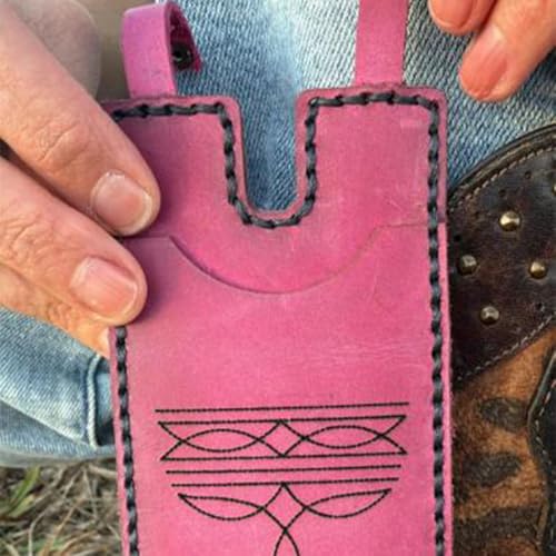 Western Boot Wallet with Snap Strap, 2025 Fashion Leather Wallet, Handcrafted Leather Boot Credit Card Holder Case for Women (Lime green)3