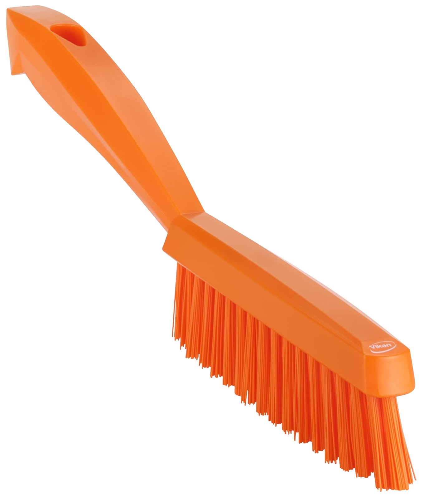 Vikan Orange 41957 Slim, Stiff Bristles, Washing/Sweeping, Hand Brush, Fabric, Upholstery, Carpet, 300Mm