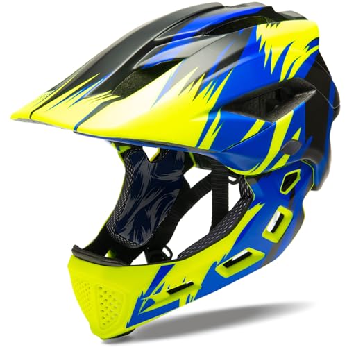 Natuway Toddler and Kids Full Face Helmet, Girl and Boy BMX Multi-Sport Detachable Mountain Dirty...