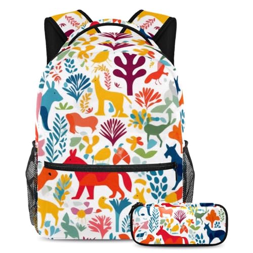 Ensemble de cartables sac à dos trousse adolescents garçons filles motif animal