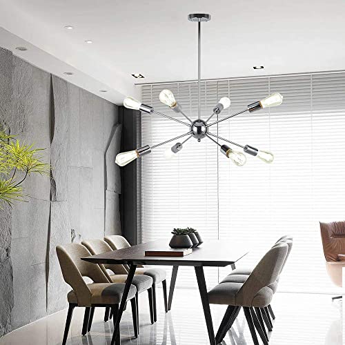 Suspension Spoutnik 8 Branches - Plafonnier Industriel Semi Flush Mount Noir - 4