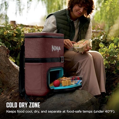 Image of Ninja FrostVault Go Can Soft Cooler, 24 /36 Can, Leak Proof, Built-In Cup Holder, 2 Ice Packs & Dry Storage Drawer, Polyester Insulation, Hiking, Camping, Picnic
