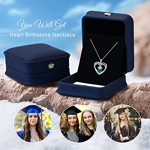 Ursilver Graduation Gifts For Her 2023, Sterling Silver Heart Birthstone Necklace Engraved Class Of 2023, College Graduation Gifts For Her, 2023 High School Graduation Gifts, 2023 Graduation Gifts #TOP5
