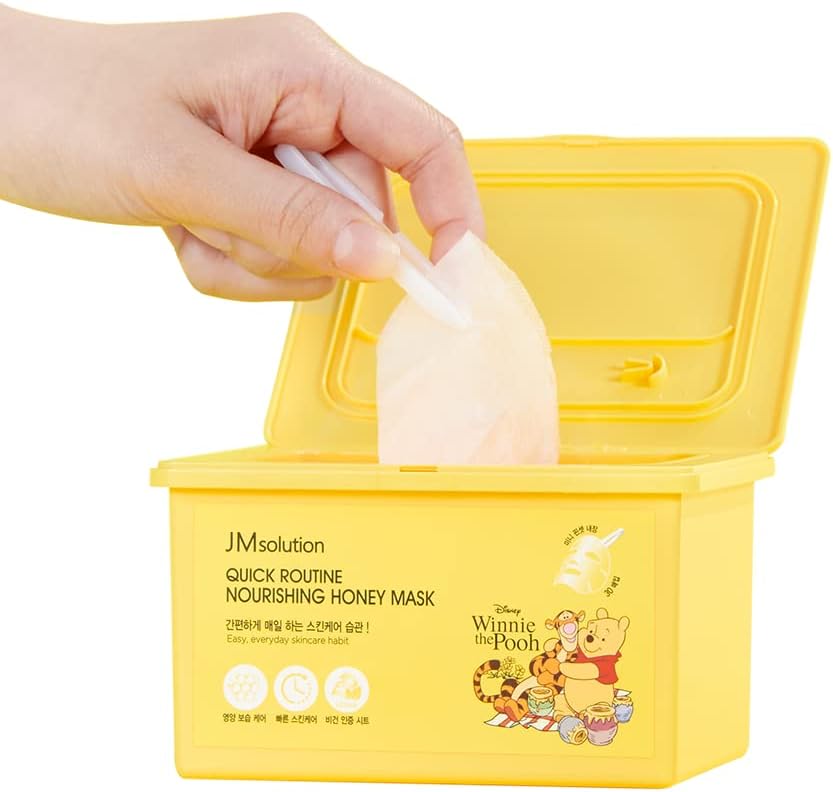 JMsolution Quick Routine Nourishing Moisture Facial Mask Sheet 30 EA- 1day 1 Mask Pick and Quick Dispenser Type- Honey royal nutrition-Vegan certified sheet (Honey-nutrition)
