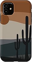 Vista 8 de Funda bohemia para iPhone 11 Pro Max con diseño de cactus del desierto terracota del suroeste