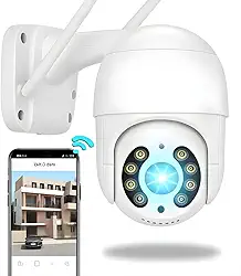 Câmera IP Externa Wi-Fi Giratória 360° Com Monitoramento Via APP -Aprova D'água Com Filmagem Hd e Detecção De Movimento (Linha Premium).