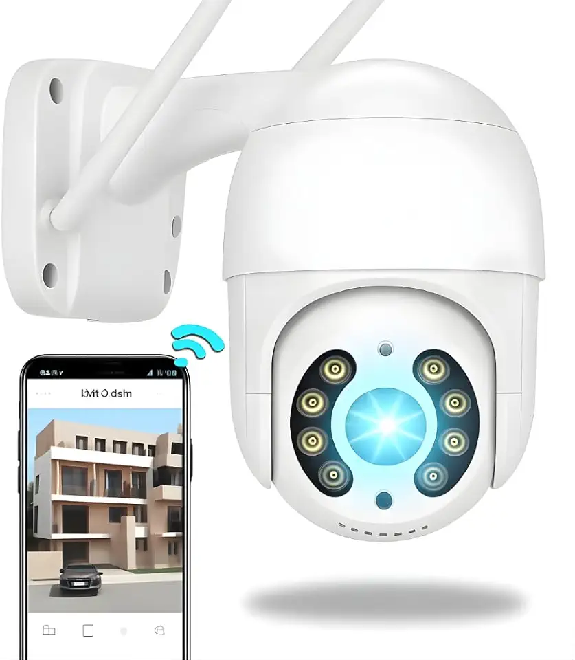 Câmera IP Externa Wi-Fi Giratória 360° Com Monitoramento Via APP -Aprova D'água Com Filmagem Hd e Detecção De Movimento (Linha Premium).