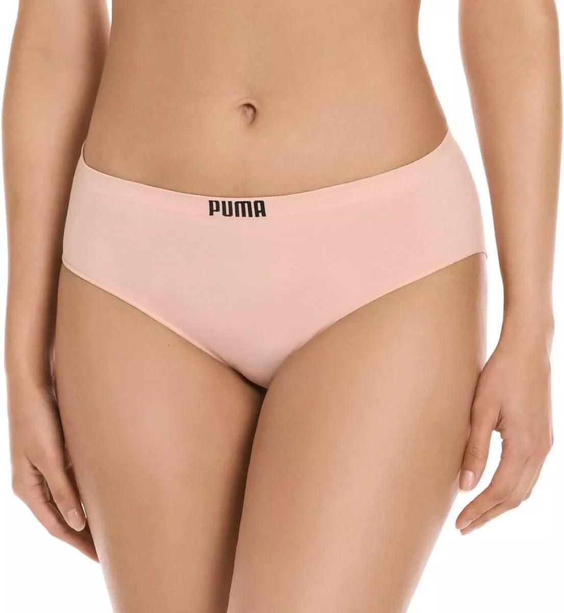 PUMA Women's Seamless Bikini Underwear, Microfiber, Tag-Free, 4-Pack (US, Alpha, X-Large, Regular, Regular, Pink/Blue/Black/Gray)