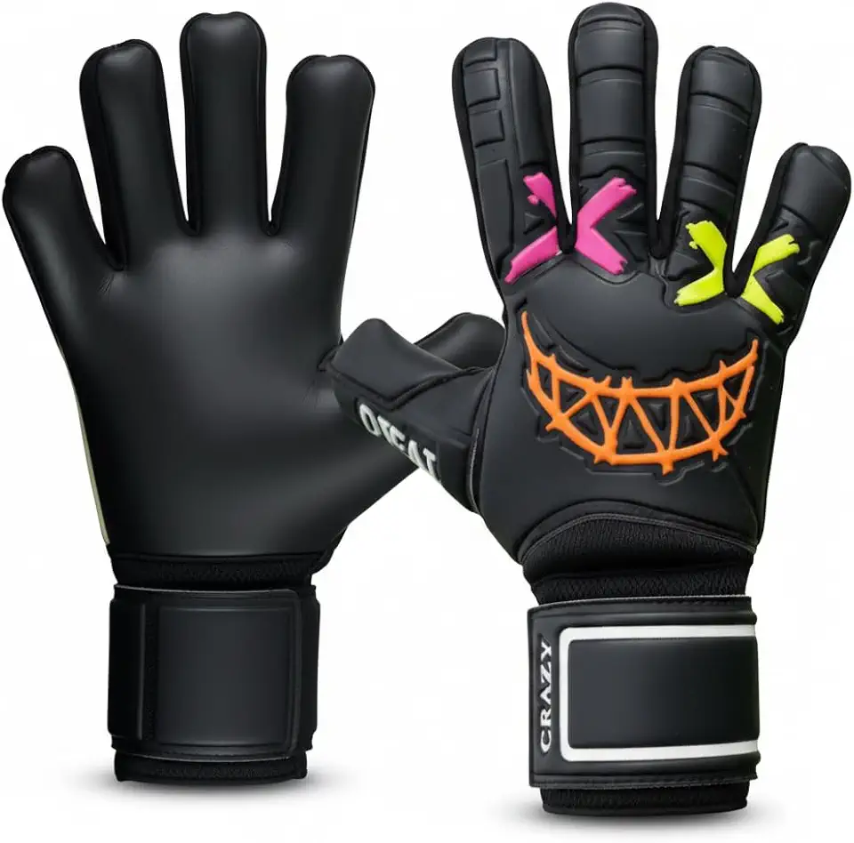 Luva de Goleiro Infantil Difai Crazy Grip e Durabilidade Profissional Original Tamanho 5 6 7 Futebol Society Campo Criança