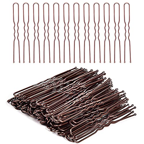 Brown Hair Pins,Bobby Pins U shape Hair Bun Pins Bun Pins Hair Clips Hair Grips for Women Hair Styling Pins 50 Pieces Ideal for All Hair Types (6 cm/2.36 Inch)