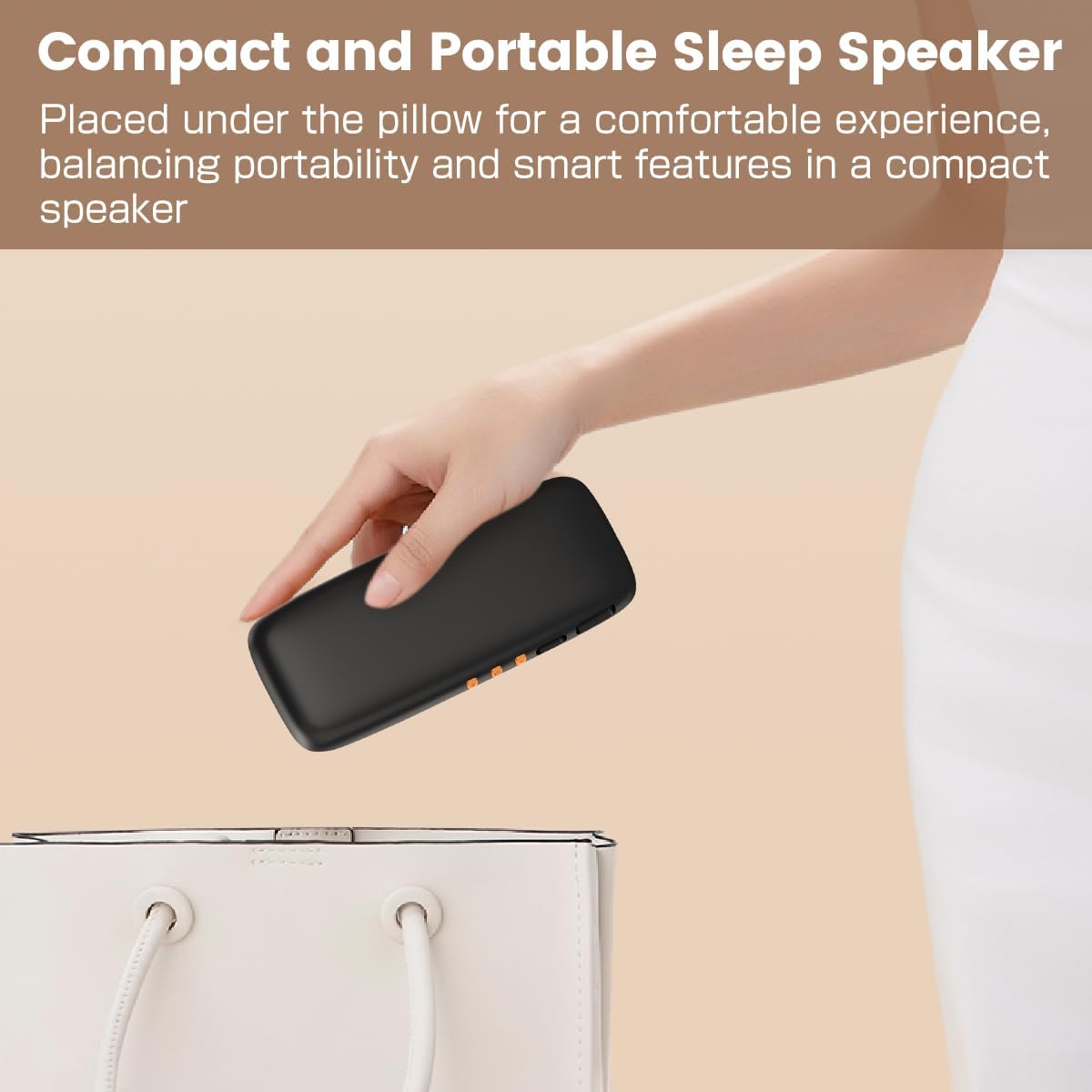 Bone Conduction Sleep Speaker, Wireless Pillow Speaker with Bluetooth/SD/TF Card, Portable Under Sleeping Headphones with Adjustable Timer & Volume Control for Side Sleepers, Deep Sleep Aid image 4