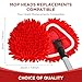 Baderke 6 Pack Chenille Mop Heads Replacements Compatible with 1 Tank System Chenille Duster Replacement Heads Microfiber Spin Mop Refill Pads Reusable Dust Refills for Floor Cleaning (Red)