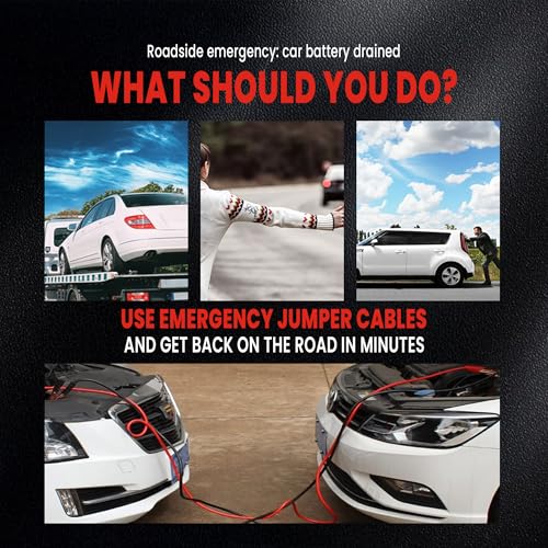 Image of Robustt 1000A Heavy Duty Jumper Cable for Car Battery | Jump Start Dead Batteries of Cars, SUVs, Vans & Trucks | 6.3 ft Copper Cable with Strong grip Copper Clamps | Comes with Storage Bag