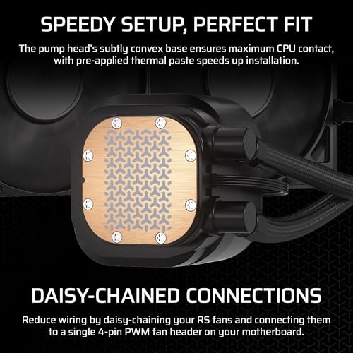 Image of CORSAIR Nautilus 240 RS Liquid CPU Cooler - 240mm AIO - Low-Noise - Direct Motherboard Connection - Daisy-Chain - Intel LGA 1851 /1700, AMD AM5 /AM4 - 2X RS120 Fans Included - Black