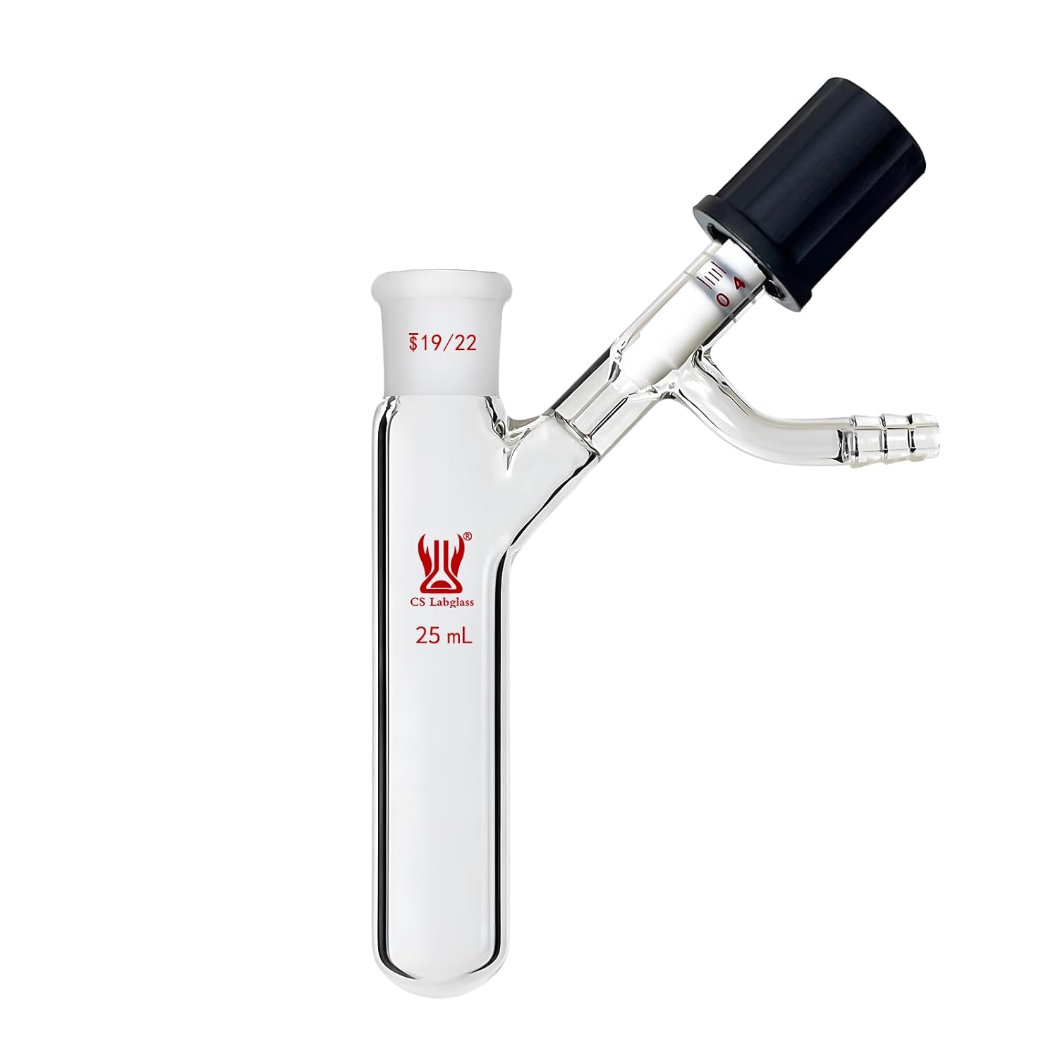 100ml Reaction Tube with 14/20 Joint and 0-4mm High Vacuum Valve, Borosilicate Glass Schlenk Tube, Lab Glassware