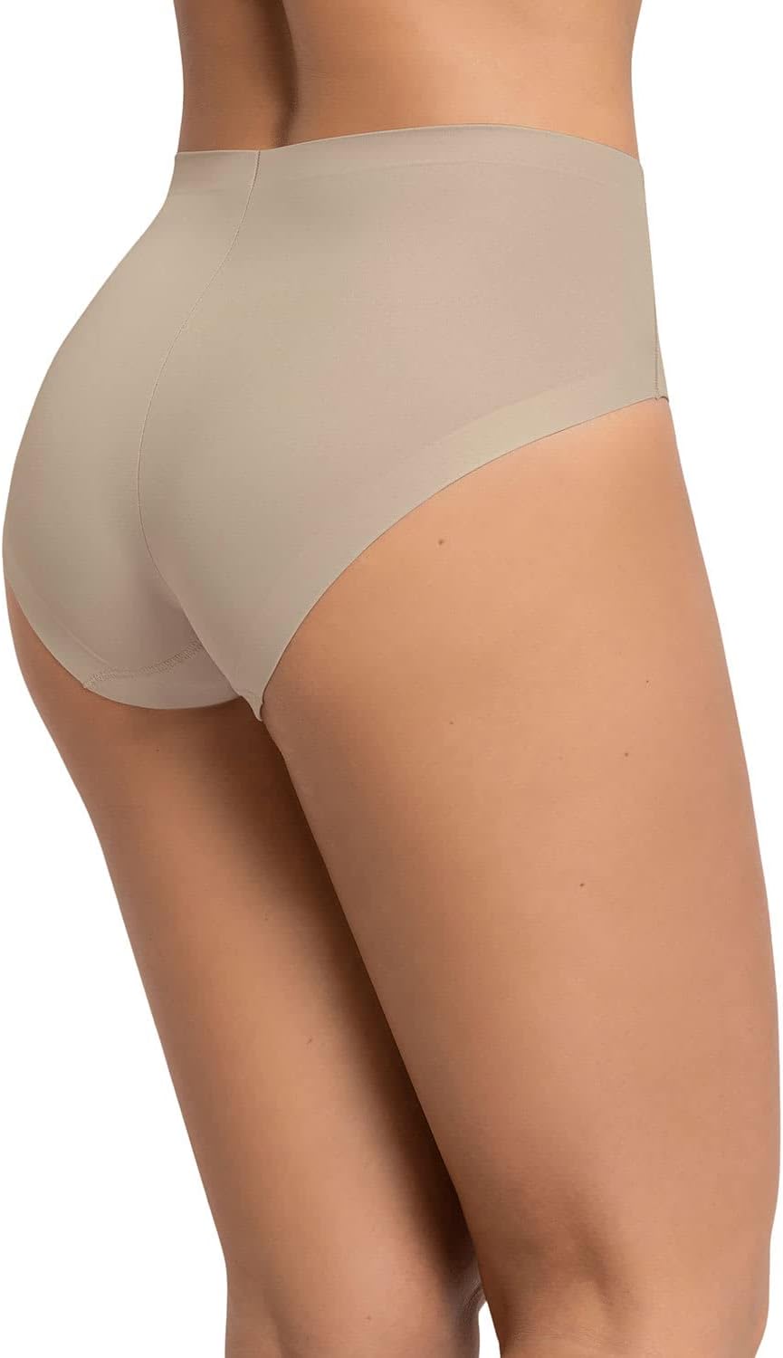 Leonisa Seamless Mid-Rise Moderate Compression Classic Underwear for Women - Tummy Control No Show Panties - Image 3