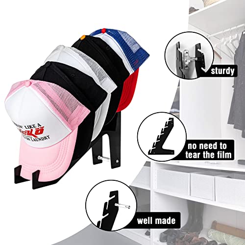 Hayvan Hat Racks For Baseball Caps Set Of 2 - Wall Mount Or Stand Up - Hold Up To 10 Caps - Acrylic Hat Display And Storage For Bedroom, Closet, Dresser, Entrance (Black) #TOP7