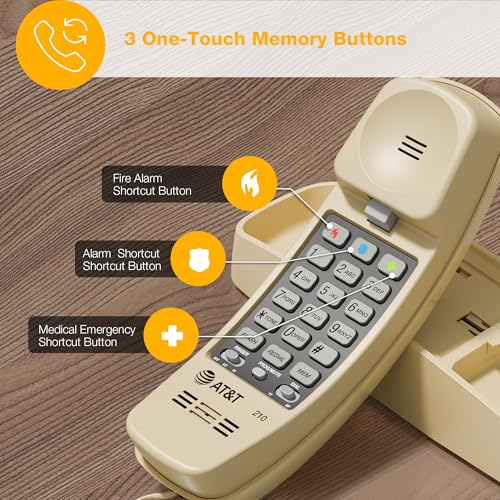 image for At&t Trimline 210 Corded Home Phone, No Ac Power Required, Improve