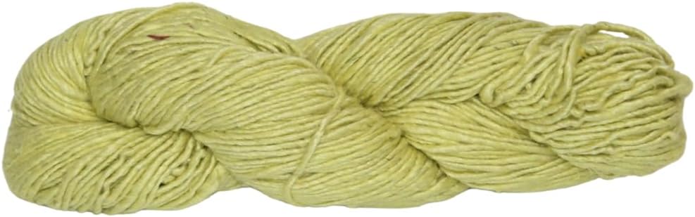 Knitsilk Top Yarn-Mulberry Silk Roving Yarn in Shades of Neon Yellow | Hand Tie & Die | 225 Yards carded Pure Silk (Pack of 1) (100 Gram)