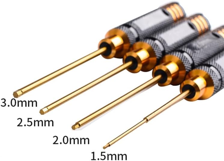 4 pcs hex Screw Driver Set Titanium Plating Hardened RC Tools 1.5 2.0 2.5 3.0mm Screwdriver for Rc Helicopter Rc Toys (1 Set)