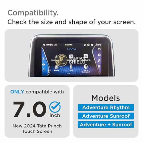 Image of Spartan Shield SCREEN GUARD For TATA PUNCH (2023-2025) - 7 INCH INFOTAINMENT TOUCHSCREEN | Car Display Music System Protector || New TataPunch 9H Accessory [Not Tempered Glass]
