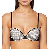  Marca Amazon - IRIS & LILLY Sujetador de Encaje Media Copa Mujer, Negro (Black Beauty), S, Label: S