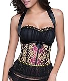 r-dessous sexy Neckholder Corsage Damen Top Oberteil Shirt Dirndl Bluse Korsett Corset große Größen Rockabilly Groesse: S
