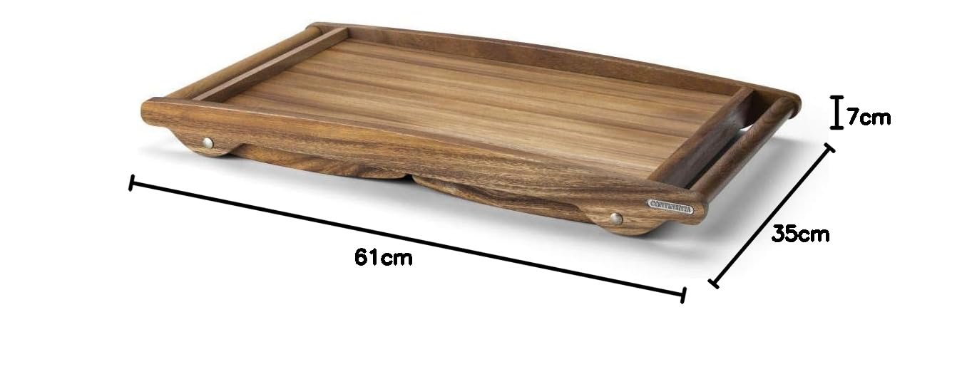 Continenta Tablette de lit pour Service en Chambre Acacia 61 x 35 x 7 cm