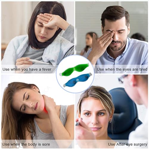 Image of Aloe Vera Cool Gel Eye Mask Summer Ice Cooling Sleeping Mask for Eye Patches Remove Dark Circles Fatigue Cool Eyes Patch Pads Eye Care (Green Aloe Mask, Pack of 6)