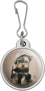 Yorkie Yorkshire Terrier Dog Dapper Cap Hat Jacket Handbag Purse Luggage Backpack Zipper Pull Charm