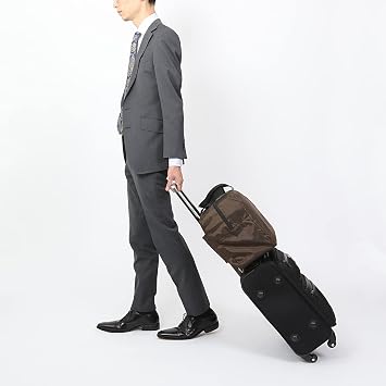 Astro Carry-on Bag Brown 20L Capacity Water Repellent Finish Suitcase Carry Case with Bar-Through Hole Boston Bag Tote Bag Folds Compactly into a Small Size Eco Bag Sub Bag Polyester Made with Storage