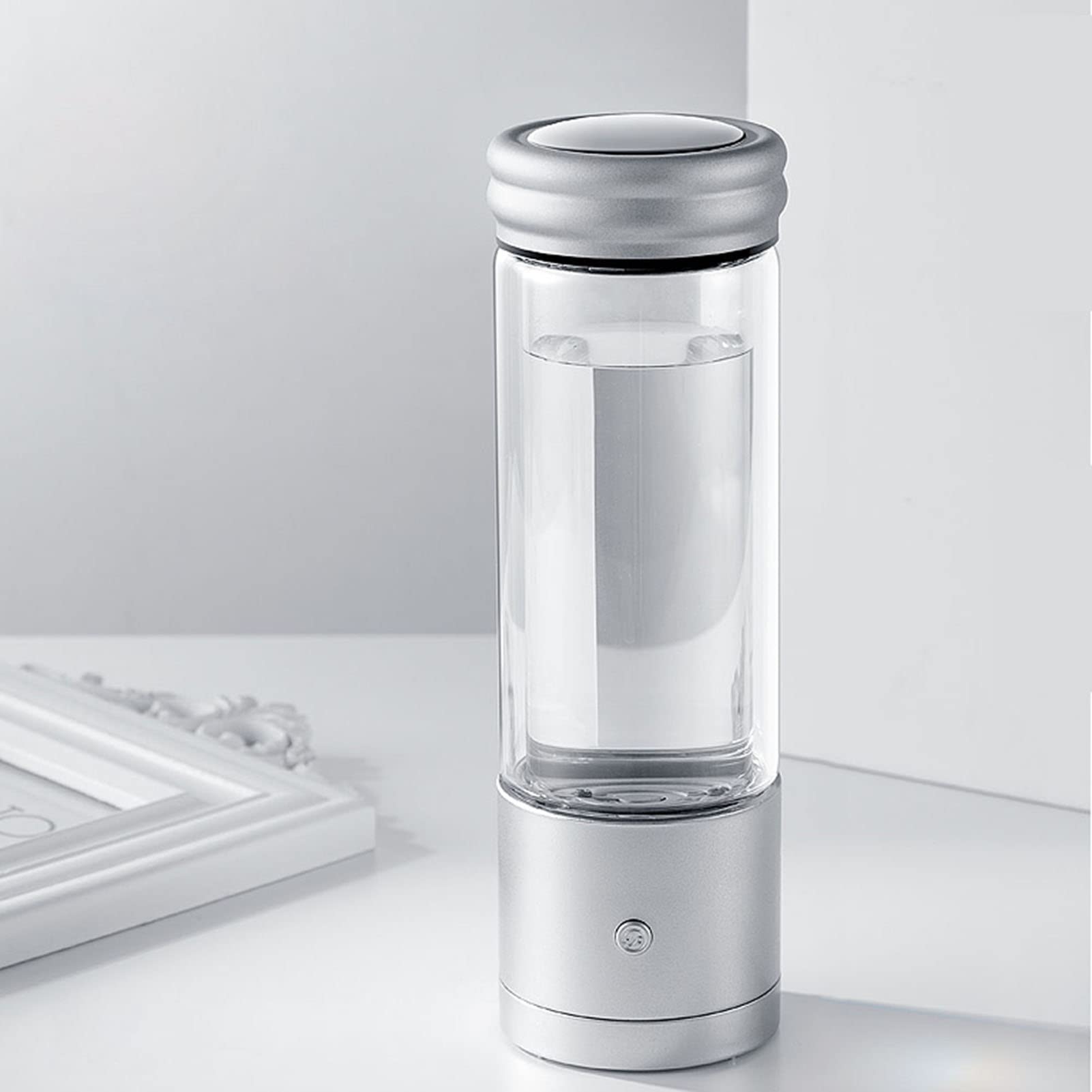 Botella Agua alcalina hidrógeno Generador portátil Agua Rica en hidrógeno Modo ionizador 3 Minutos y 5 Minutos Hace Que Contenido hidrógeno Sea hasta 800-1300 PPB Botella Vidrio Deportiva antioxida