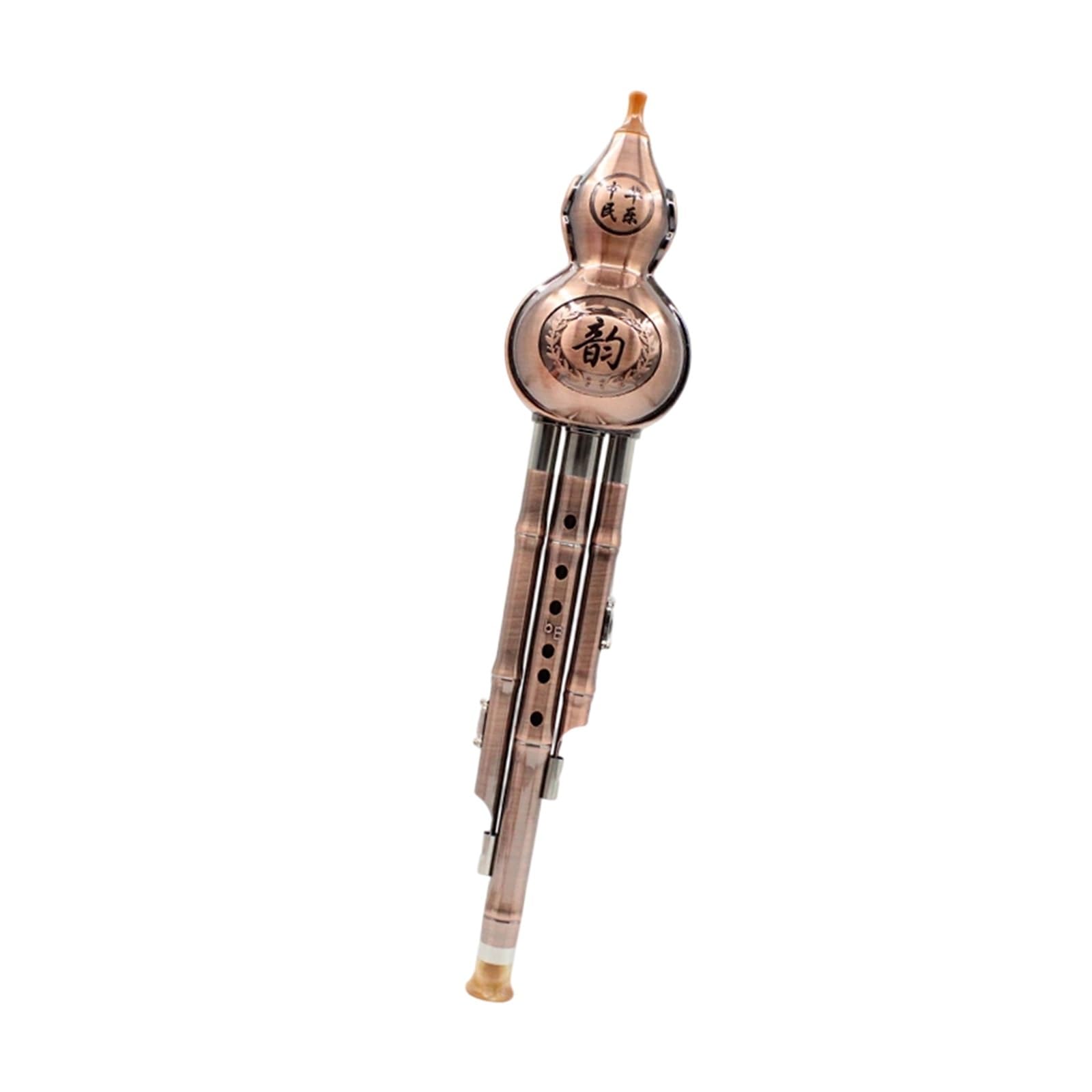 Strumento A Fiato Hulusi In Metallo Spazzolato Placcato In Rame(Bb Key Box)