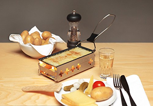 Kisag Candlelight Mini Raclette faltbares Teelicht-Raclette für 2 Personen mit Schaber und Teelichtern – Bild 3