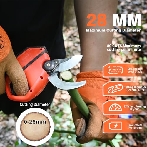 Jovant 2-IN-1 Cordless Electric Pole Pruning Shears, 12.6FT Telescopic Reach, 1.1 Inch(28mm) Cutting Diameter, Brushless Motor, 2×20V 2000mAh Battery, Garden Tree Branch Pruning & Trimming by jovant - Used condition - Image 2
