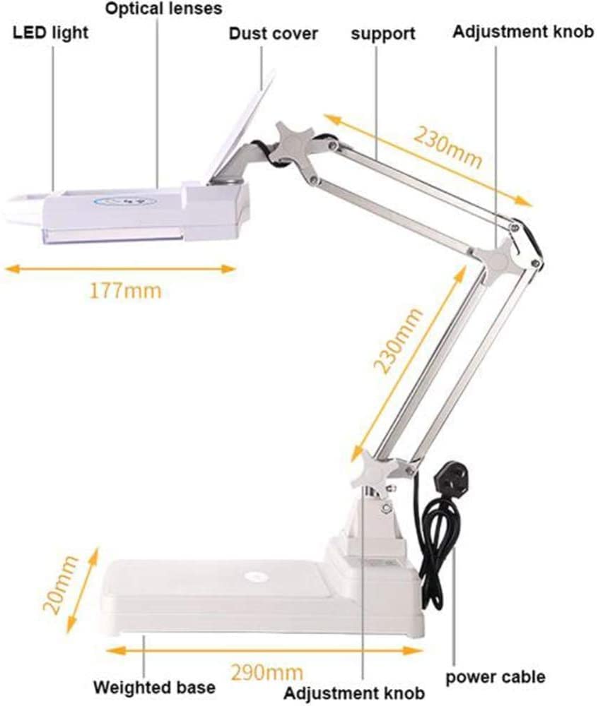 Lupe, 28 LED beleuchtet mit Ständer, 5 x 10 x LED-Freisprechlampe zum Lesen, Lupen-Schreibtischlampe zum Basteln, Schmuck, Löten, Nähen, Basteln, Makula interessant Star of Light